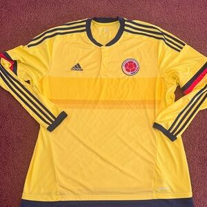Adidas Colombians De Futbul Yellow and Black Soccer Jersey (Columbia)